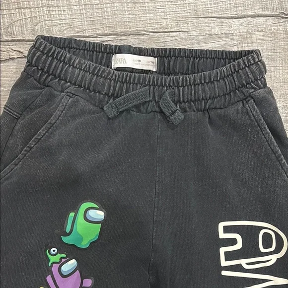 Zara Among Us Black Sweatpant Joggers Boys Size10 - Picture 7 of 7